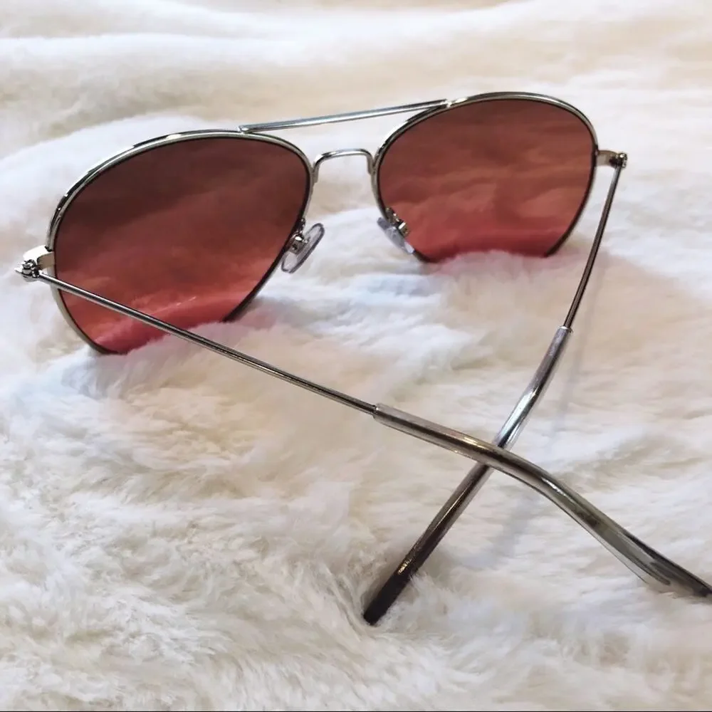 Rosalia Dark Pink Full Rim Aviator Sunglasses